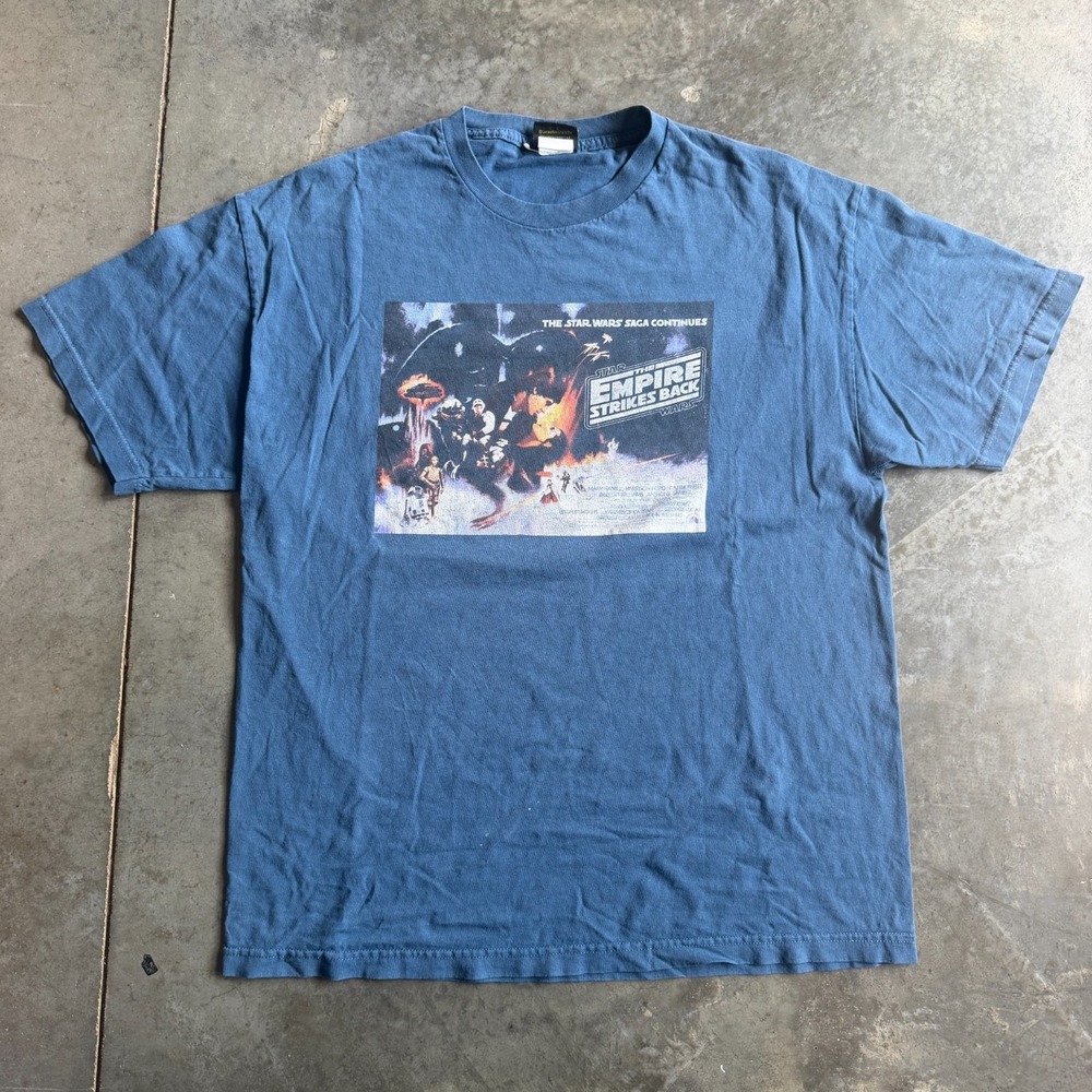 Vintage 90s Star Wars Empire Strikes Back Poster Graphic Shirt Faded Men L 22x28